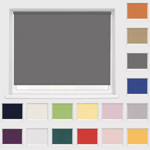 Ready Made Thermal Blackout Roller Blinds • Easy To Cut To Size