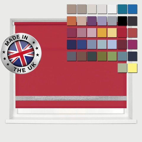 Made To Measure Roller Blind With Diamante Trim In Daylight Material