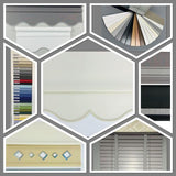 Custom Made To Measure Roller Blind With Diamante Trim In Daylight Material
