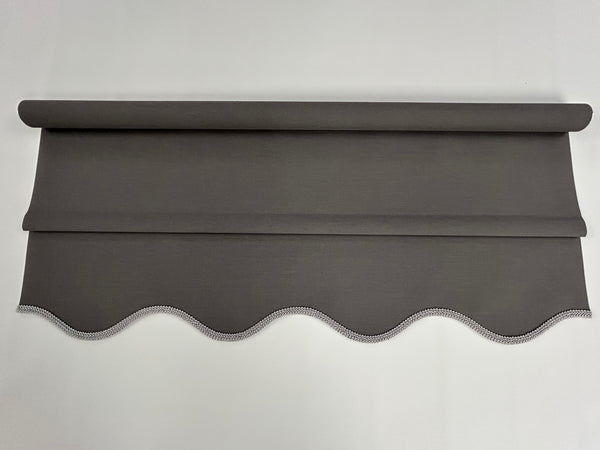 SCALLOPED EDGE ROLLER BLINDS,  CUSTOM HAND MADE IN DAYLIGHT MATERIAL