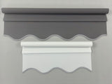 SCALLOPED EDGE ROLLER BLINDS,  CUSTOM HAND MADE IN DAYLIGHT MATERIAL