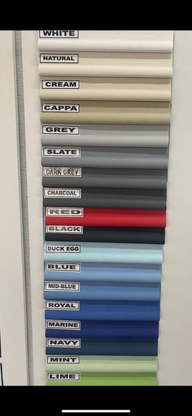 STRAIGHT EDGE ROLLER BLINDS, CUSTOM HAND MADE IN DAYLIGHT MATERIAL 32MM METAL TUBES
